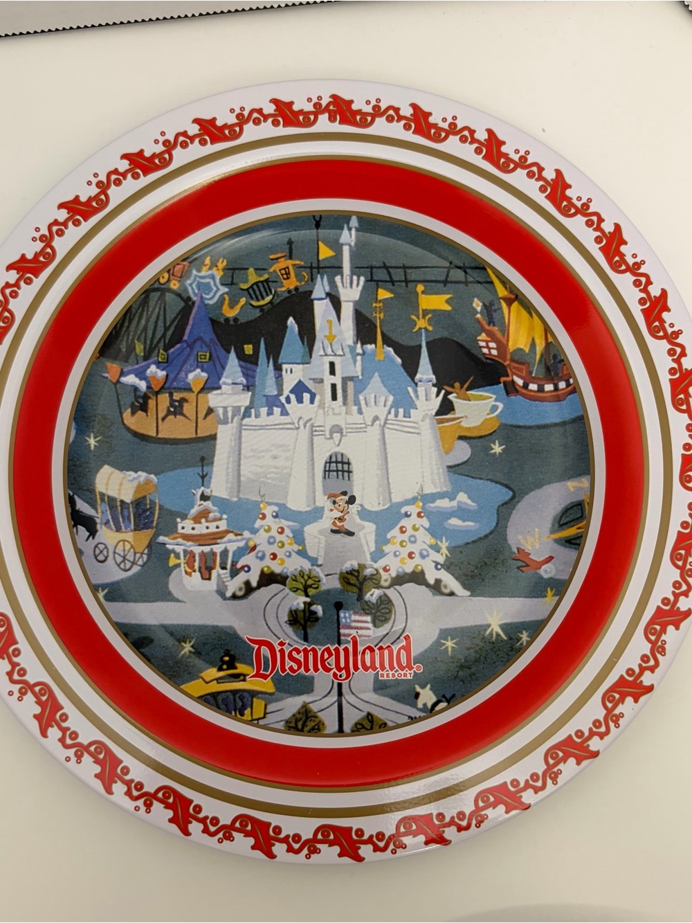 Disney Parks 2007 Holiday Christmas Metal Tin Plate Complete 5pc Set